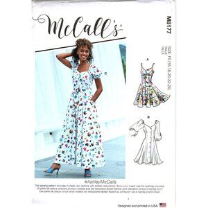 McCall's M8177 Misses 16 to 24 Princess Seam Dress UNCUT Sewing Pattern